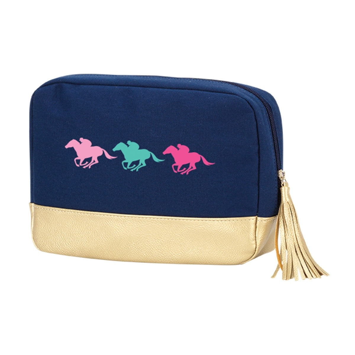 Horse Navy Cabana Cosmetic Bag