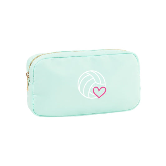 Embroidered Volleyball Mint Accessory Bag