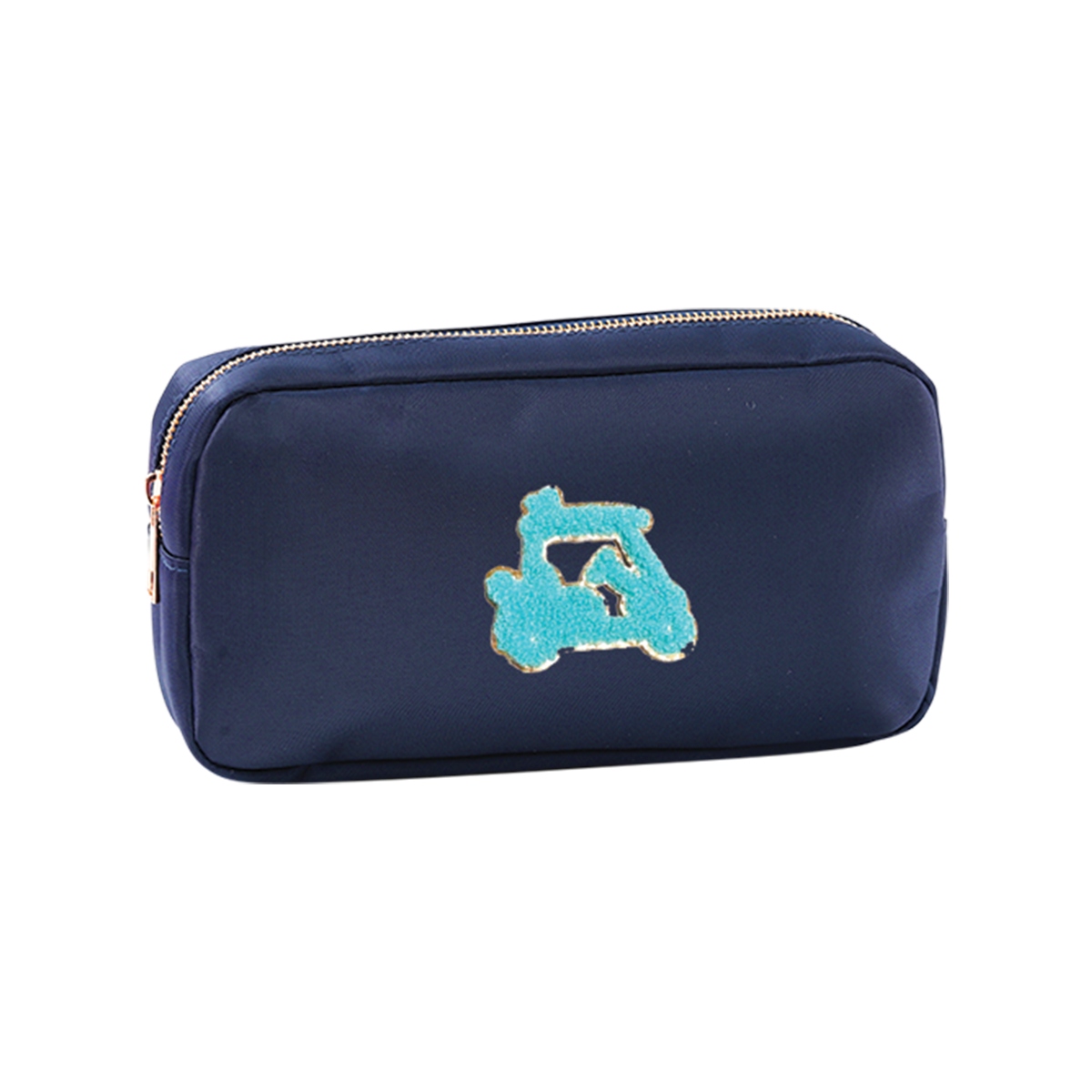 Embroidered Golf Cart Patch Navy Accessory Bag