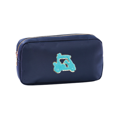 Embroidered Golf Cart Patch Navy Accessory Bag