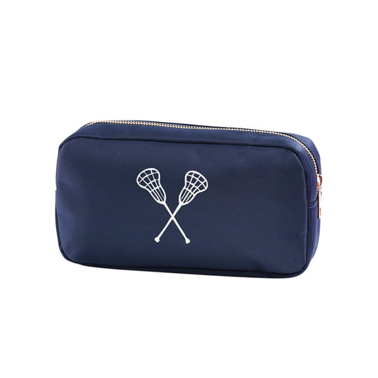 Embroidered Lacrosse Navy Accessory Bag