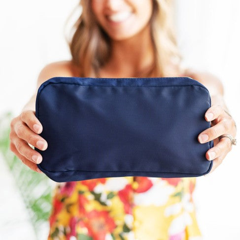 Personalized Navy Accessory Bag