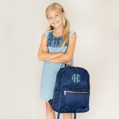 Personalized Matching Navy Blue Backpack Lunch Bag & Pencil Case for Kids