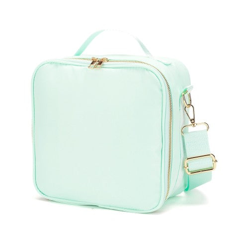 Personalized Mint Avery Lunch Box with Shoulder Strap