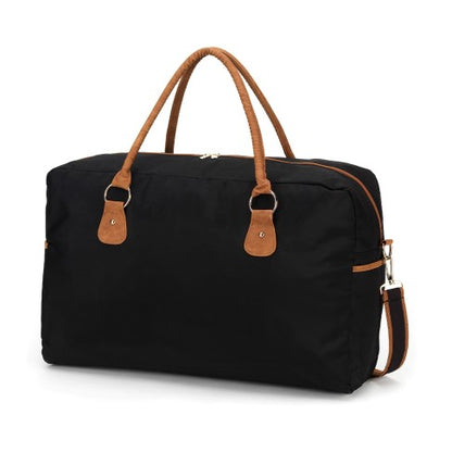 Personalized Black Nylon Weekender Travel Duffle Bag