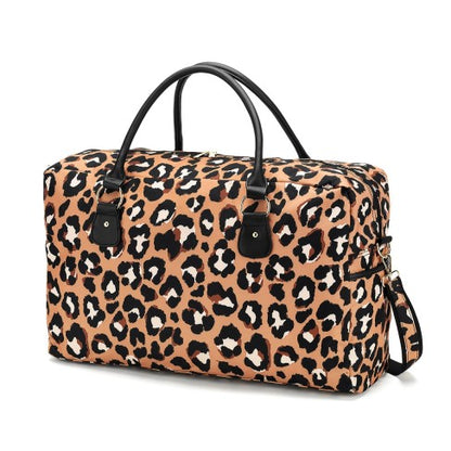 Personalized Mega Leopard Weekender Travel Duffle Bag