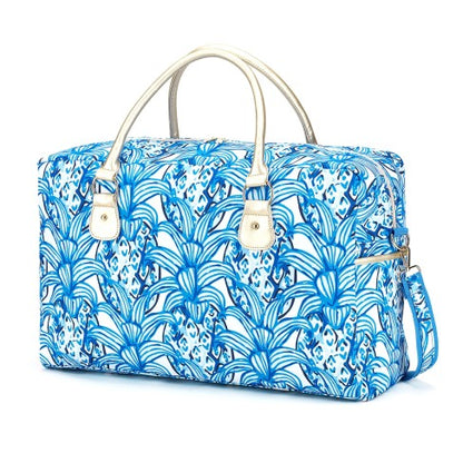 Personalized Pineapple Blue Weekender Travel Duffle Bag