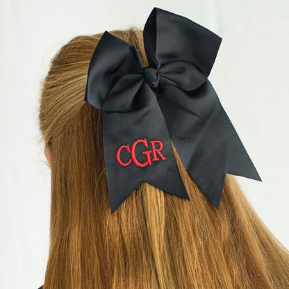 Personalized Black Hair Bow