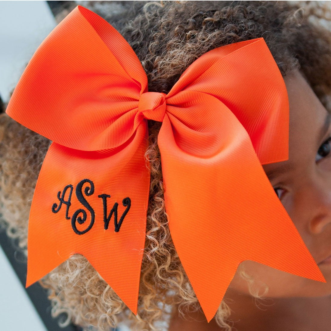 Personalized Orange Hair Bow