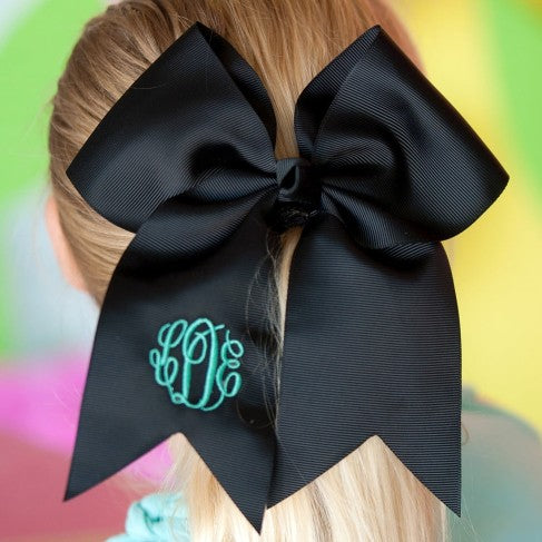 Personalized Black Hair Bow