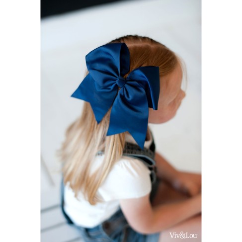 Personalized Navy Hair Bow