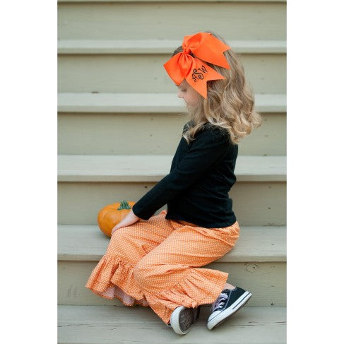 Personalized Orange Hair Bow