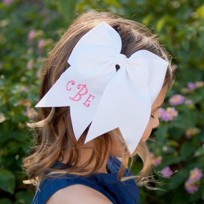 Personalized White Hair Bow