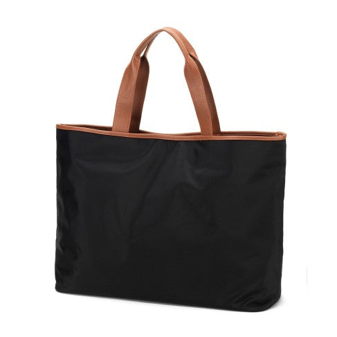 Personalized Black Nylon Oversized Tote Bag