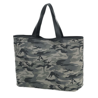 Personalized Black Camo Oversized Tote Bag