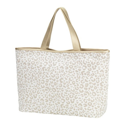 Personalized Natural Leopard Print Oversized Tote Bag