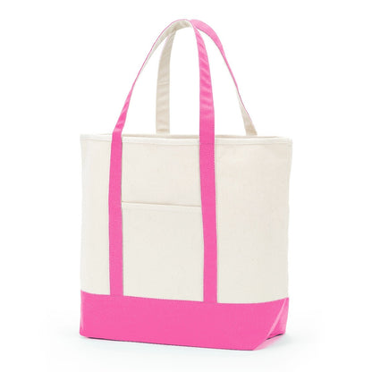 Personalized Hot Pink Everyday Canvas Tote Bag