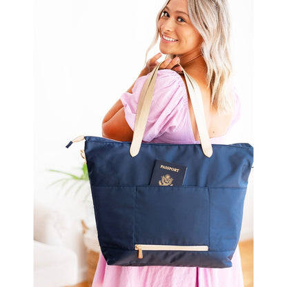 Personalized Navy Blue Travel Tote