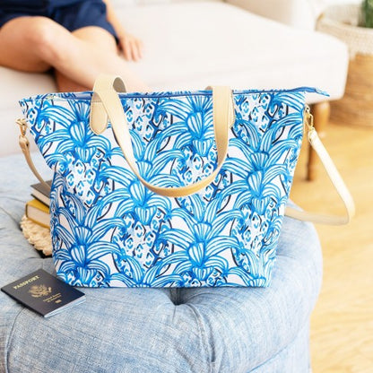 Personalized Pineapple Blue Travel Tote