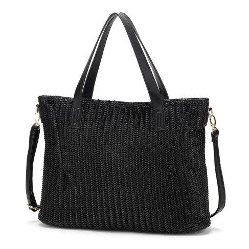 Personalized Textured Black Oversized Purse