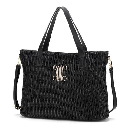 Personalized Textured Black Oversized Purse