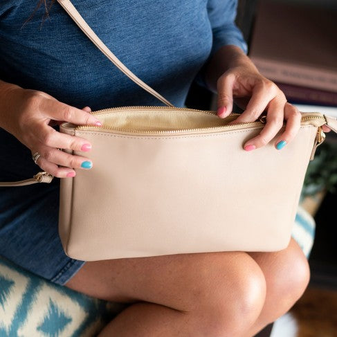 Personalized Tan Crossbody Purse