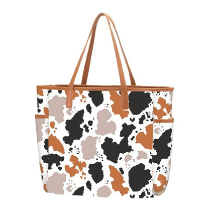 Personalized Cow Print Purse Tote Bag