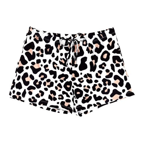 White Leopard Print PJ Shorts