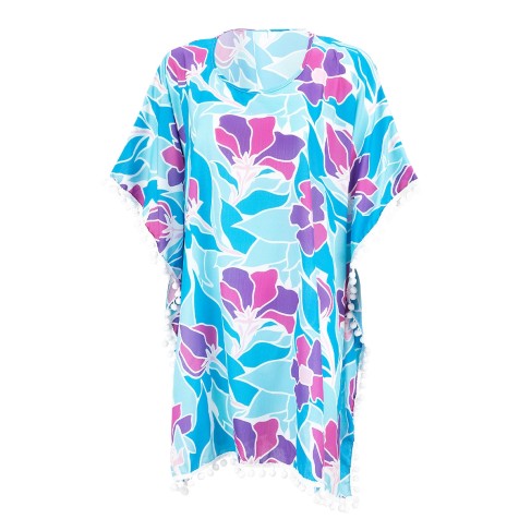 Floral Waves Pom-Pom Cover Up