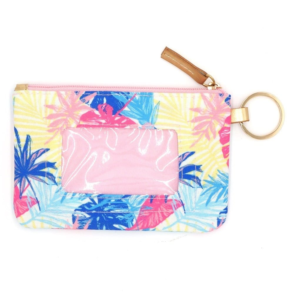 Tropical Leaves Lanyard ID Wallet