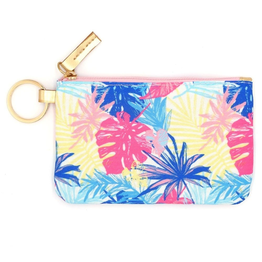 Tropical Leaves Lanyard ID Wallet