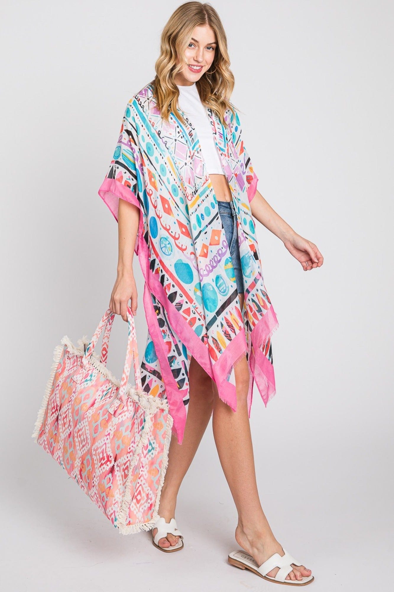 Stella Boho Pattern Fringe Tote Bag