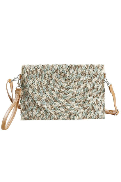 Valerie Lurex Mixed Colored Straw Clutch/Crossbody