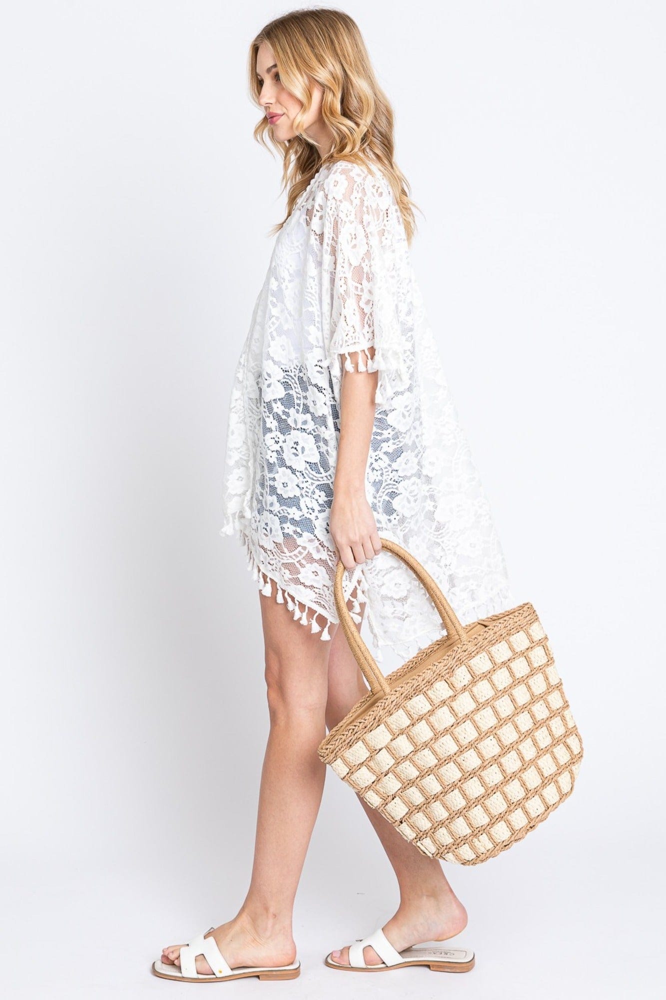 Ronnie Two Tone Straw Bag