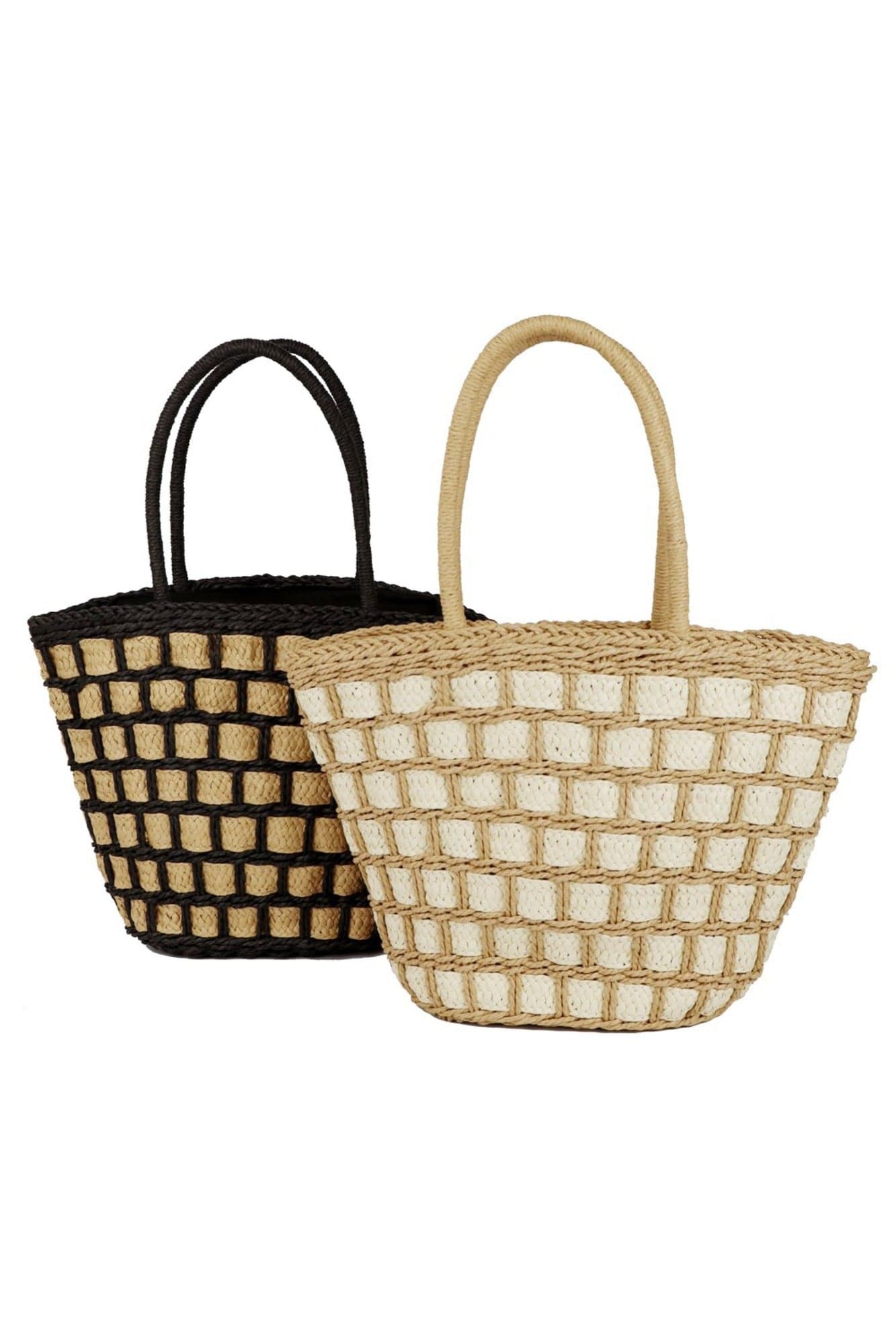 Ronnie Two Tone Straw Bag