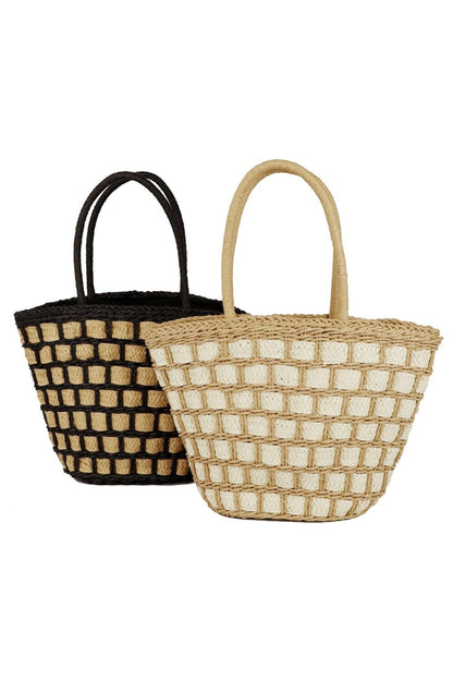 Ronnie Two Tone Straw Bag