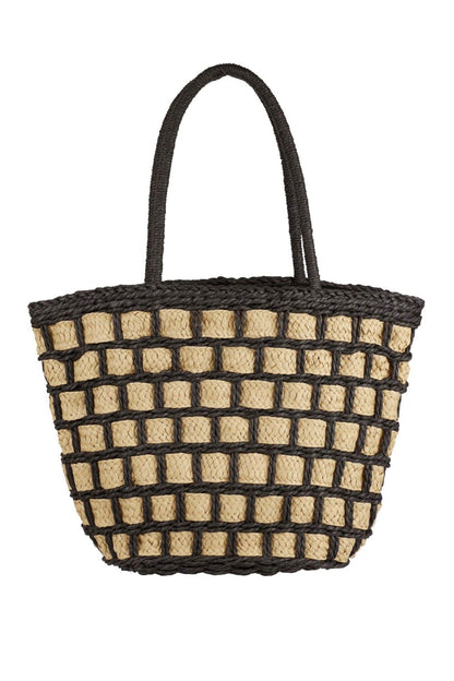 Ronnie Two Tone Straw Bag