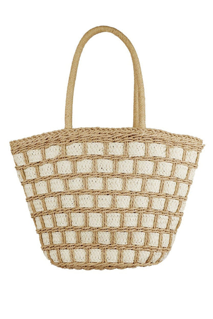 Ronnie Two Tone Straw Bag