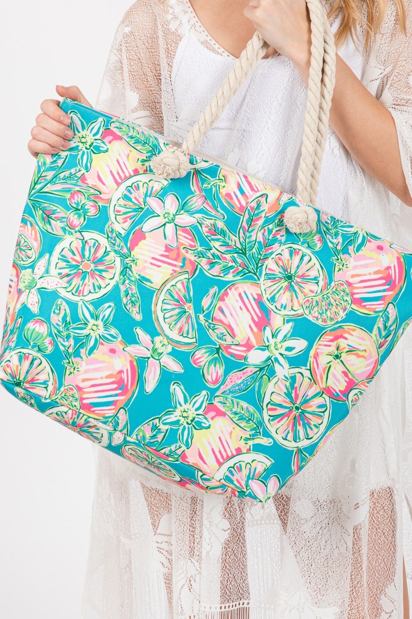 Hand Drawn Grapefruit Beach Tote