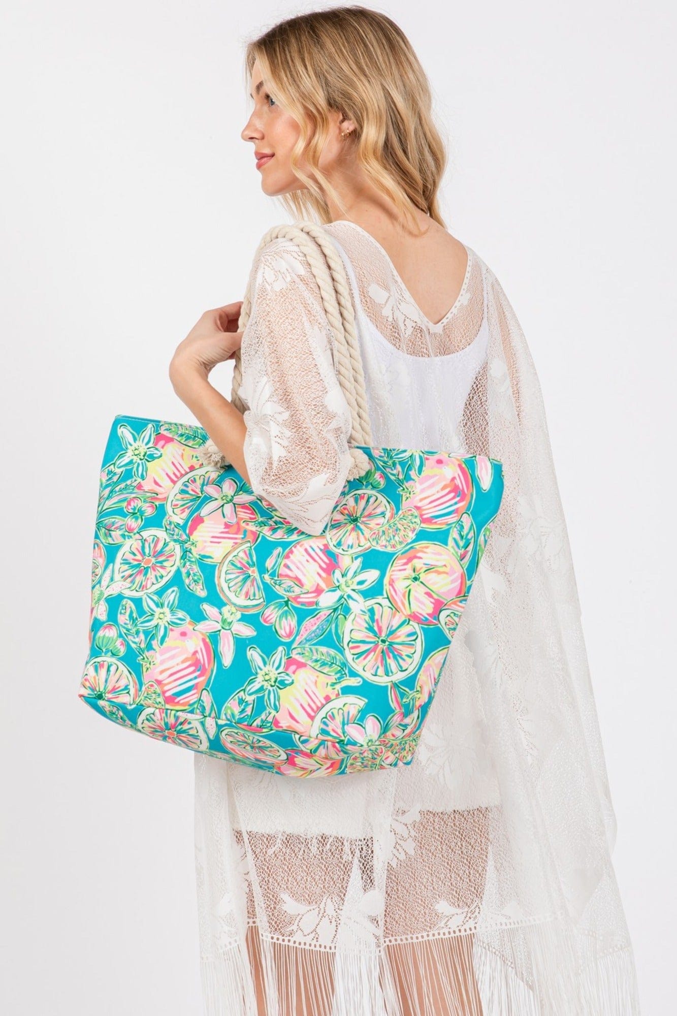 Hand Drawn Grapefruit Beach Tote