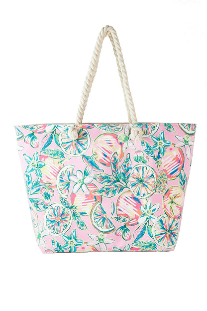 Hand Drawn Grapefruit Beach Tote