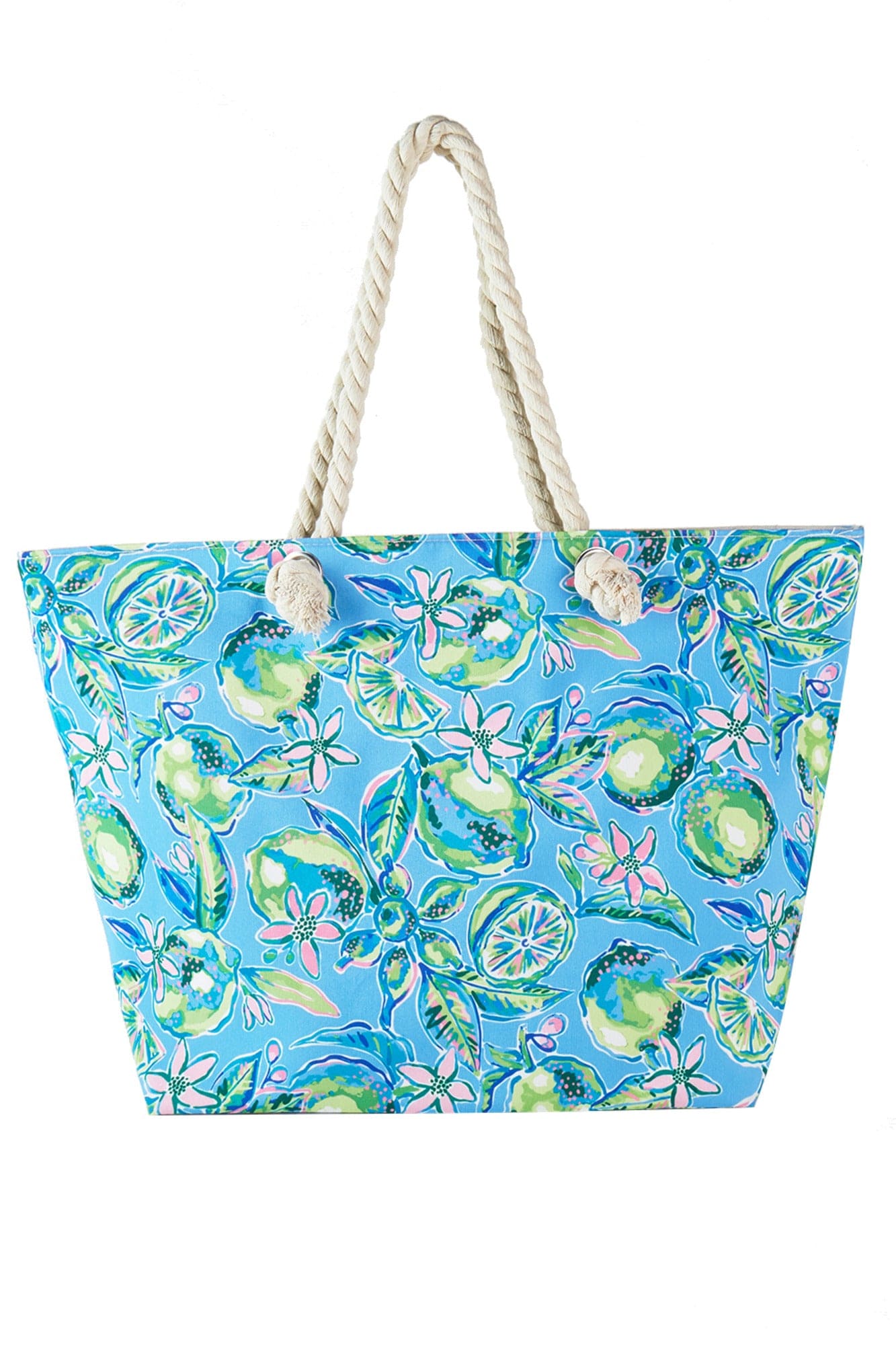 Hand Drawn Lime Print Beach Tote