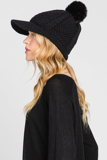 Amy Pom Pom Knit Cap