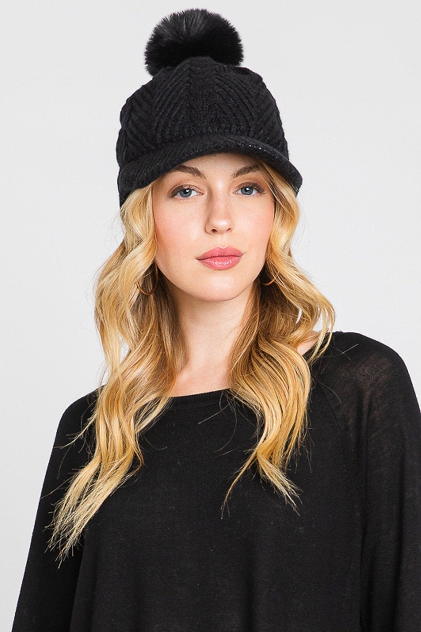 Amy Pom Pom Knit Cap