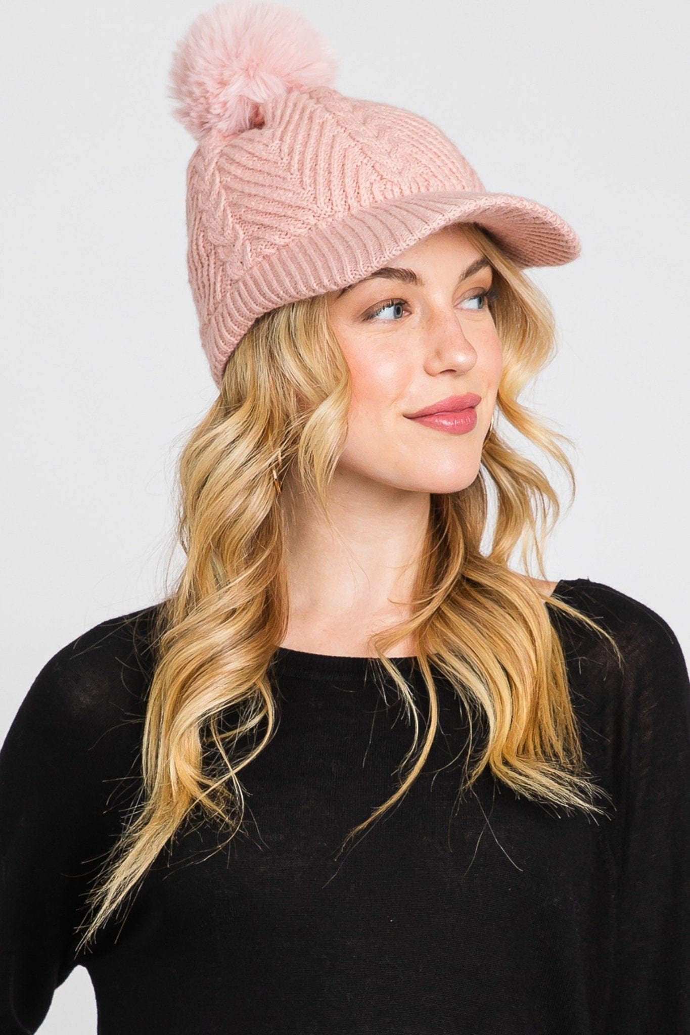 Amy Pom Pom Knit Cap