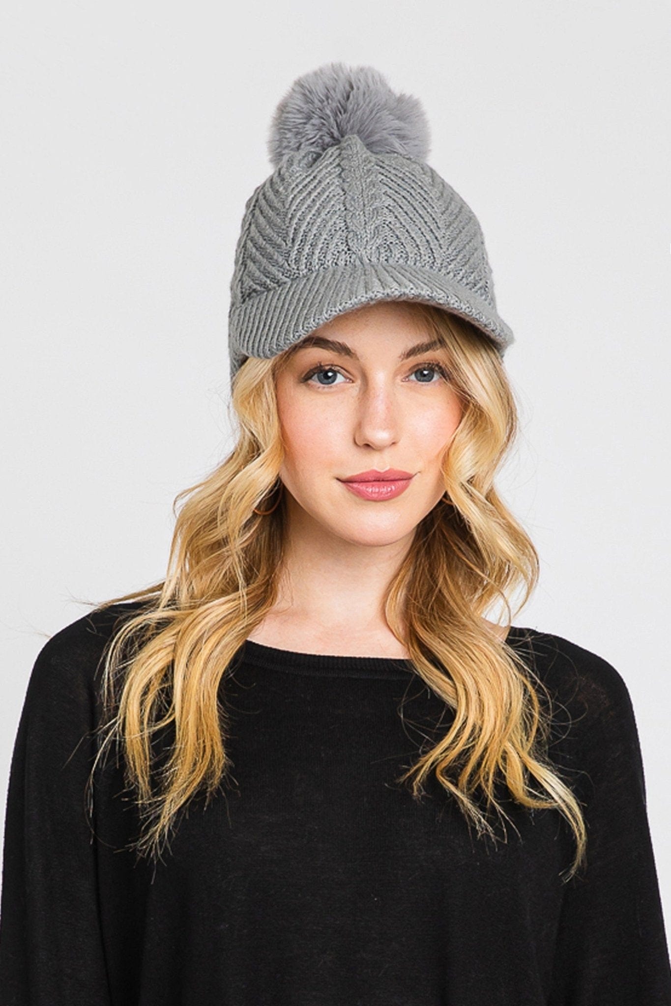 Amy Pom Pom Knit Cap