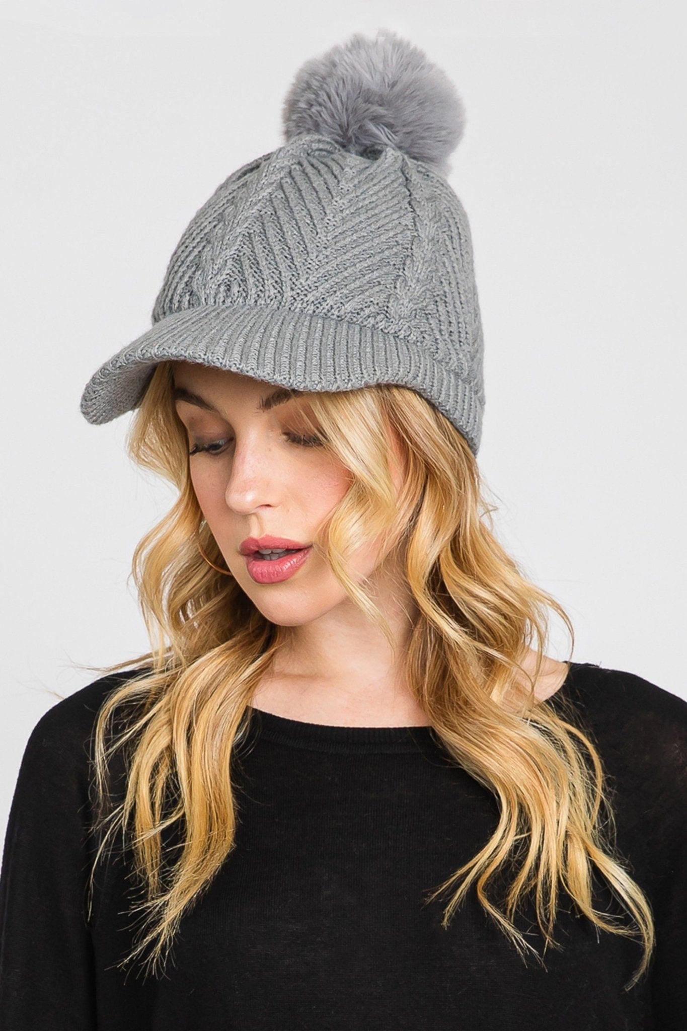 Amy Pom Pom Knit Cap