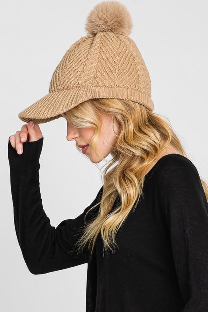 Amy Pom Pom Knit Cap