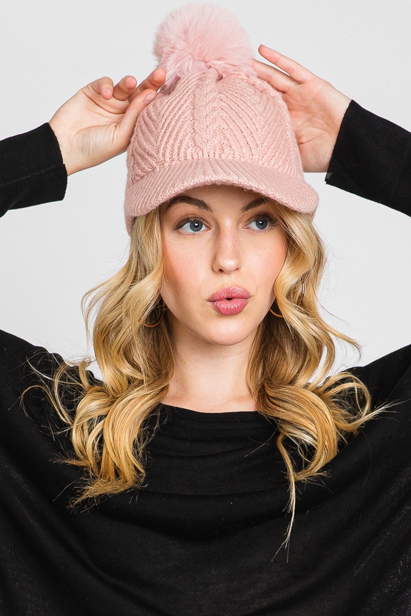 Amy Pom Pom Knit Cap