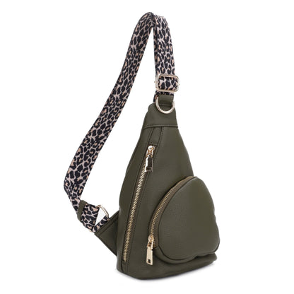 Erica Leopard Strap Sling Bag